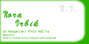 nora vrbik business card